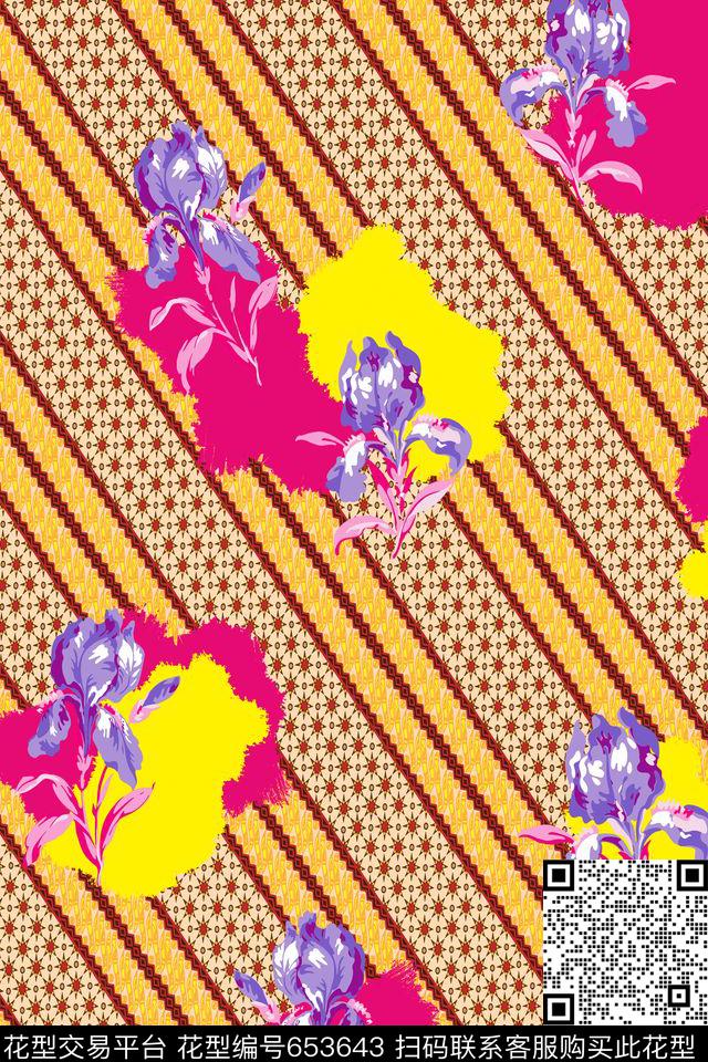 休闲风几何纹样民族传统印花华亿平台下载（图片编号: 653643） - 瓦栏（Walan）