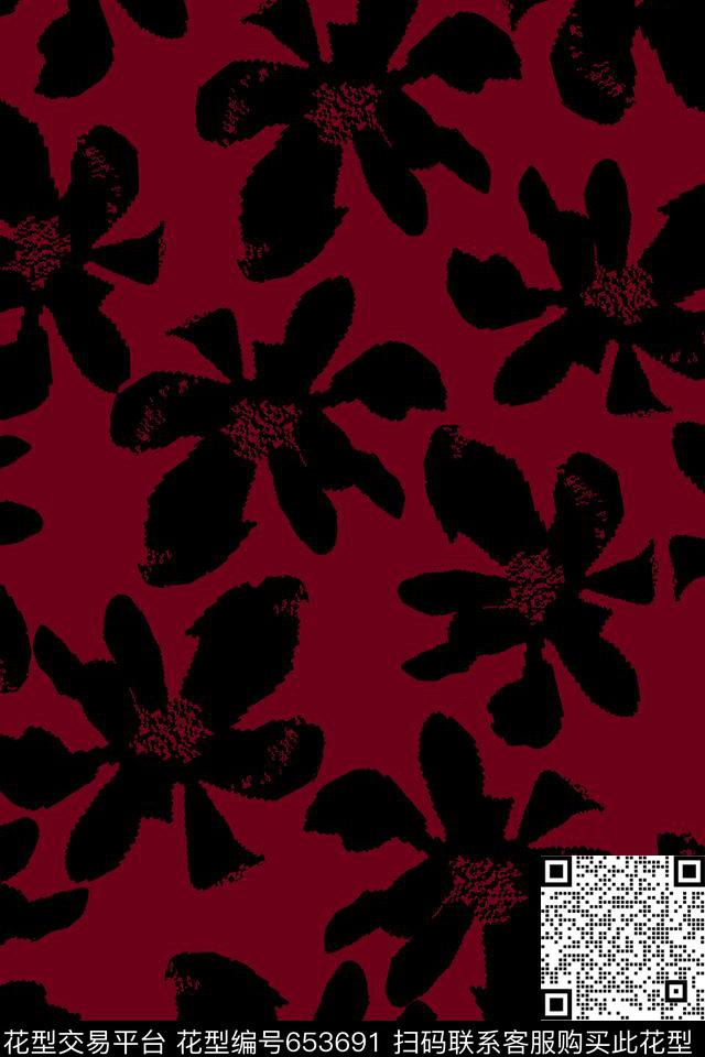 花卉花瓣女装传统印花华亿平台下载（图片编号: 653691） - 瓦栏（Walan）