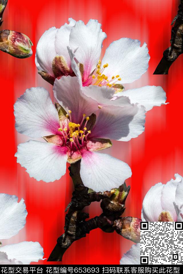 时尚潮流女装裙子外套花卉数码印花抽象春夏清爽渐变梅花花朵印花国际时尚大牌设计风格印花雪纺真丝印花数码印花华亿平台下载（图片编号: 653693） - 瓦栏（Walan）