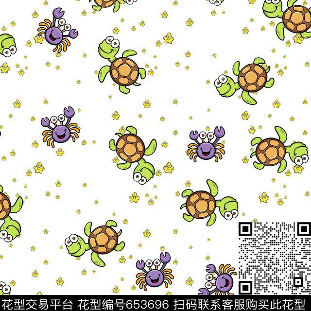 小乌龟童装纯色底传统印花华亿平台下载（图片编号: 653696） - 瓦栏（Walan）