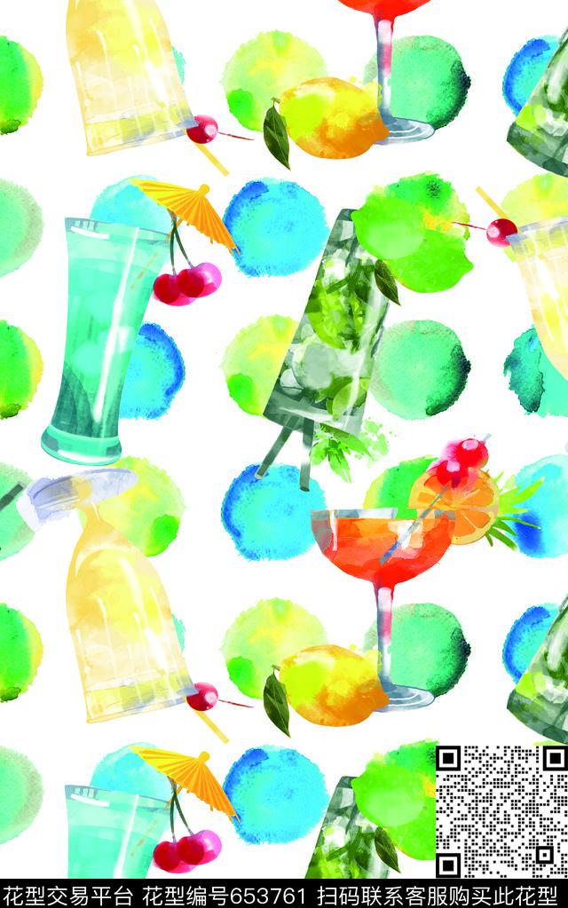 watercolor2017cocktails数码印花华亿平台下载（图片编号: 653761） - 瓦栏（Walan）