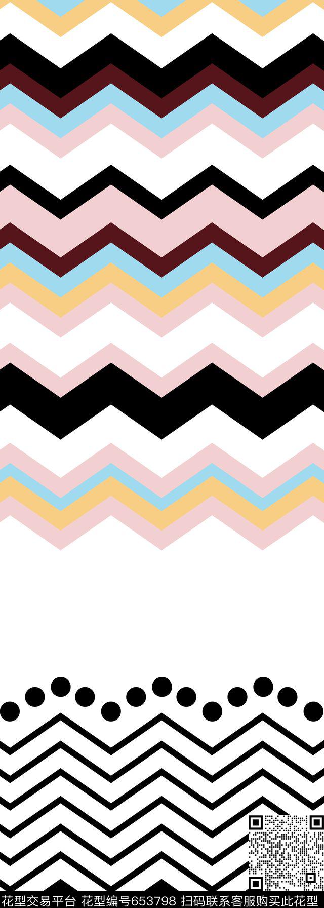 条纹几何水波纹传统印花华亿平台下载（图片编号: 653798） - 瓦栏（Walan）