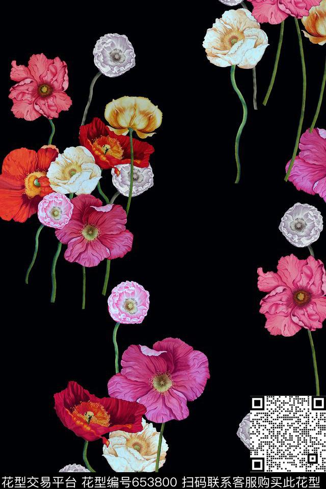 花卉。花朵数码印花华亿平台下载（图片编号: 653800） - 瓦栏（Walan）
