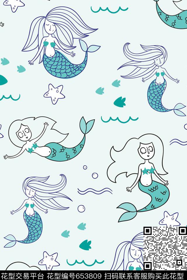 泳装童装趣味传统印花华亿平台下载（图片编号: 653809） - 瓦栏（Walan）