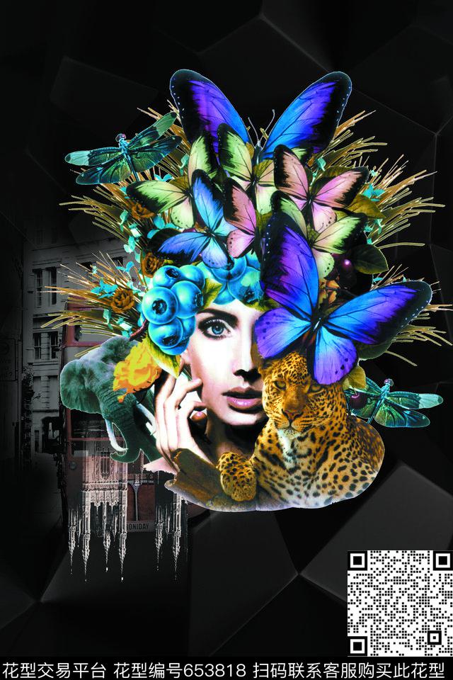 花卉抽象人物花卉数码印花华亿平台下载（图片编号: 653818） - 瓦栏（Walan）