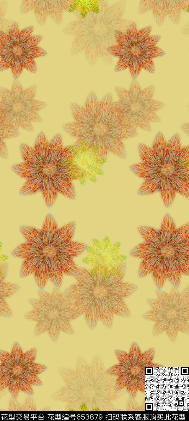 创意花卉丝巾围巾秀场花朵数码印花华亿平台下载（图片编号: 653879） - 瓦栏（Walan）