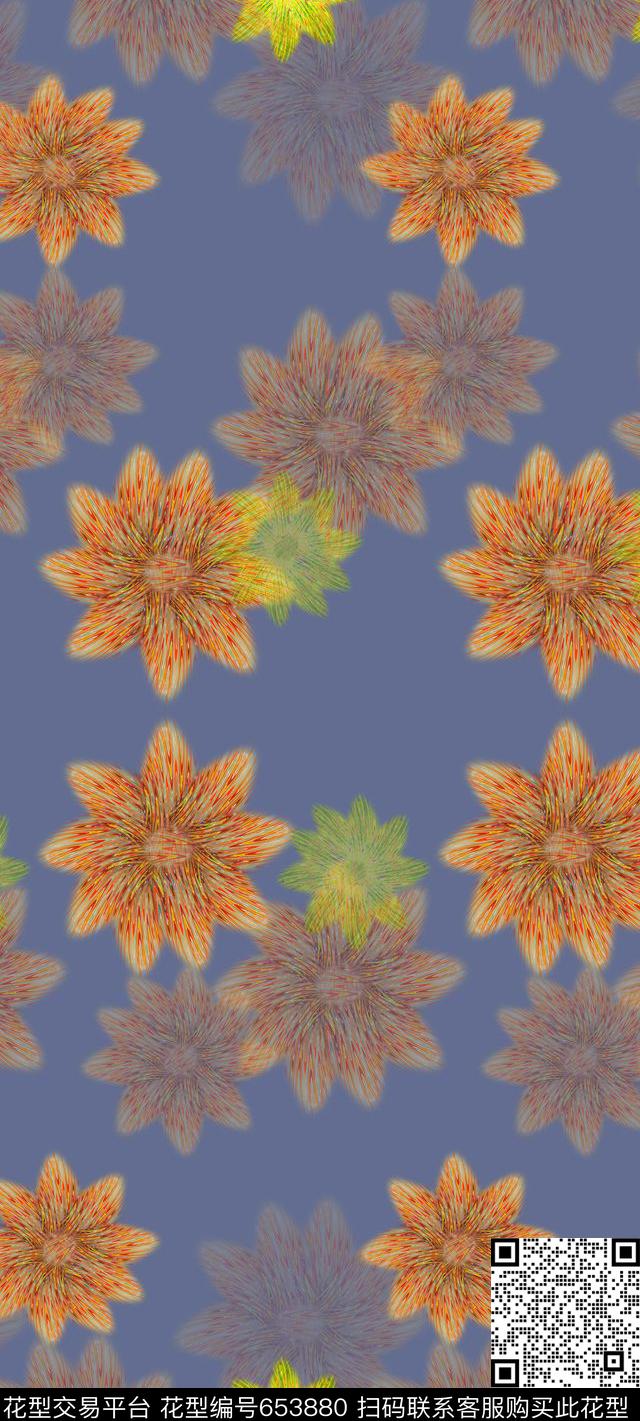 创意花卉丝巾围巾秀场花朵数码印花华亿平台下载（图片编号: 653880） - 瓦栏（Walan）