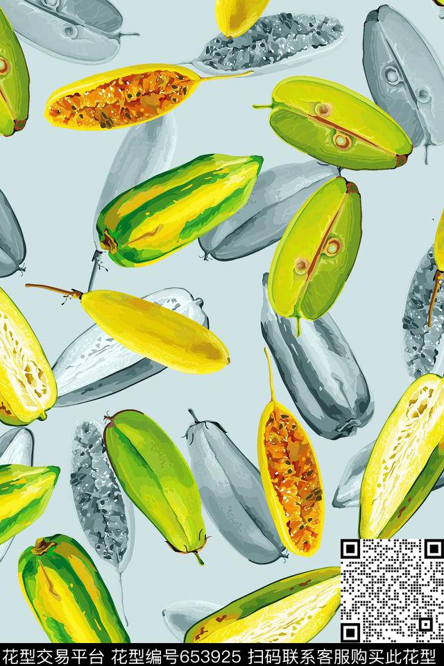 热带水果数码印花华亿平台下载（图片编号: 653925） - 瓦栏（Walan）