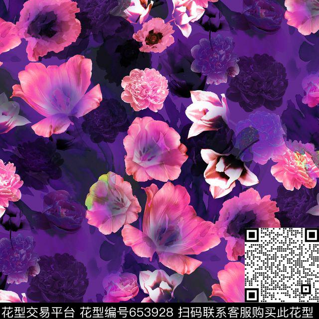 花朵花卉数码印花华亿平台下载（图片编号: 653928） - 瓦栏（Walan）
