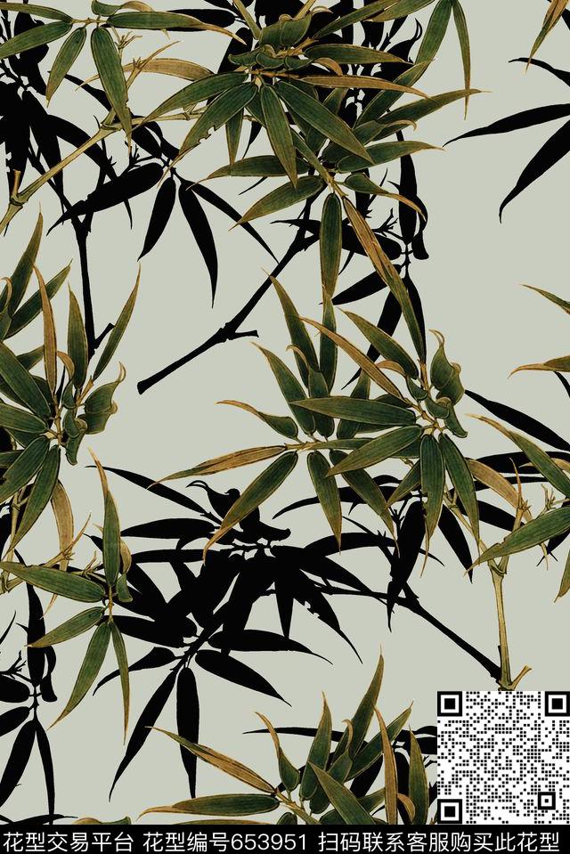 宫廷风工笔画民族风数码印花华亿平台下载（图片编号: 653951） - 瓦栏（Walan）