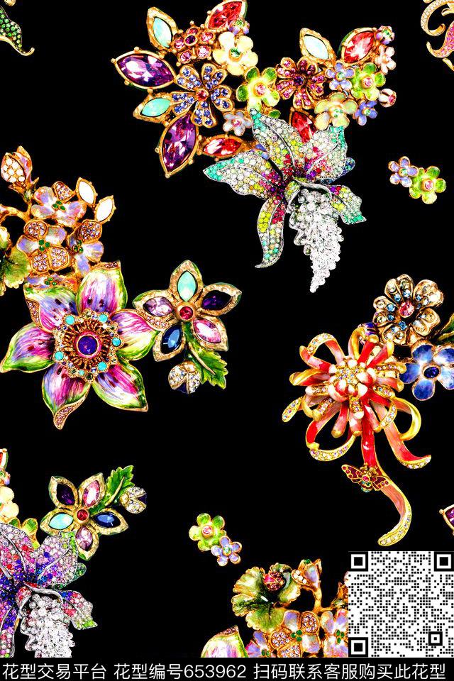 宝石珠宝花卉数码印花华亿平台下载（图片编号: 653962） - 瓦栏（Walan）