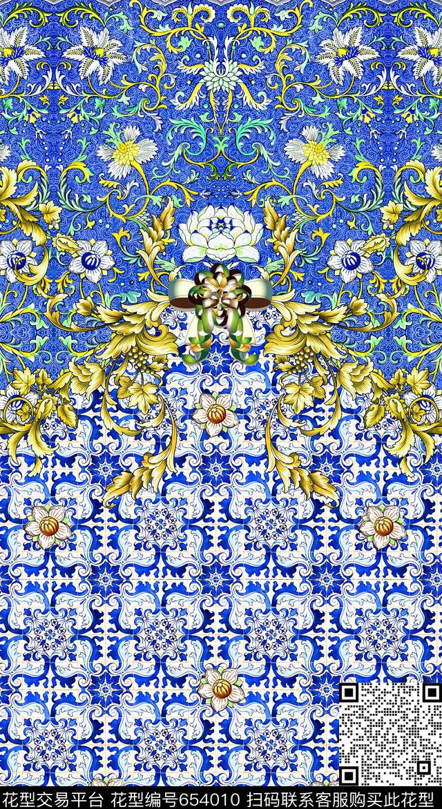 民族风花纹中国风数码印花华亿平台下载（图片编号: 654010） - 瓦栏（Walan）