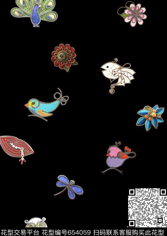 嘴唇趣味数码印花华亿平台下载（图片编号: 654059） - 瓦栏（Walan）