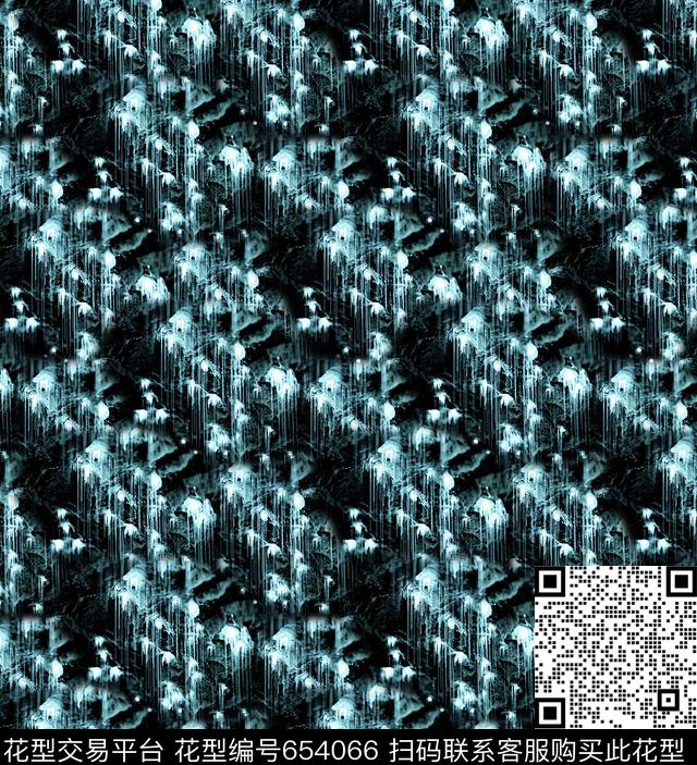 特效抽象蓝色系数码印花华亿平台下载（图片编号: 654066） - 瓦栏（Walan）