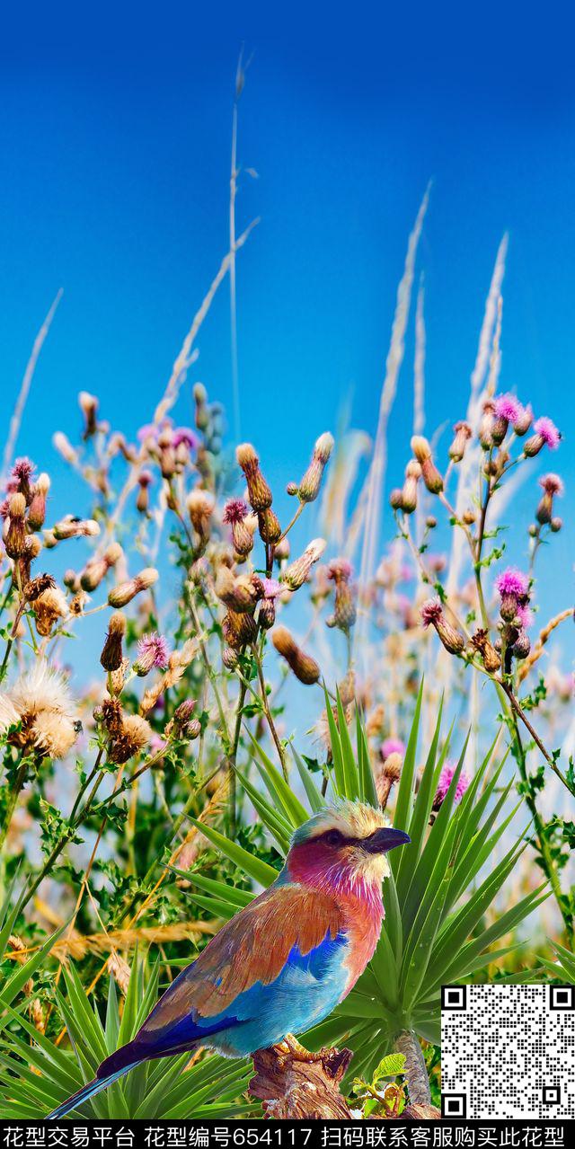 风景小鸟数码印花华亿平台下载（图片编号: 654117） - 瓦栏（Walan）