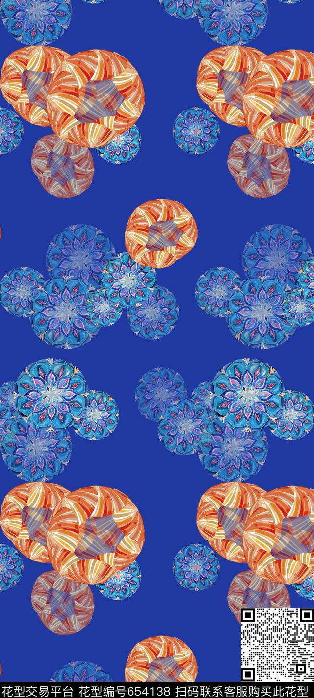 风格花卉创意花卉丝巾围巾秀场数码印花华亿平台下载（图片编号: 654138） - 瓦栏（Walan）