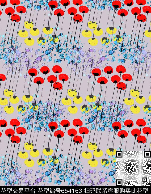 水彩花卉植物花卉花朵数码印花华亿平台下载（图片编号: 654163） - 瓦栏（Walan）