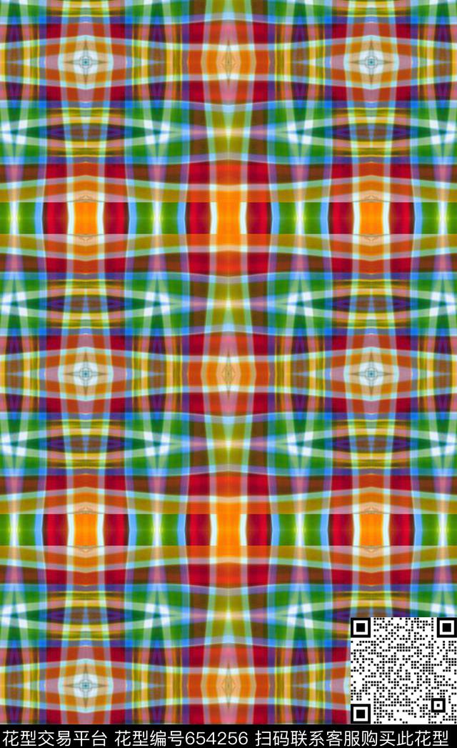 创意格子格子图案渐变多色数码印花华亿平台下载（图片编号: 654256） - 瓦栏（Walan）