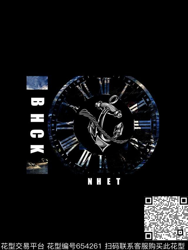 航海风潮船锚男装T恤数码印花华亿平台下载（图片编号: 654261） - 瓦栏（Walan）