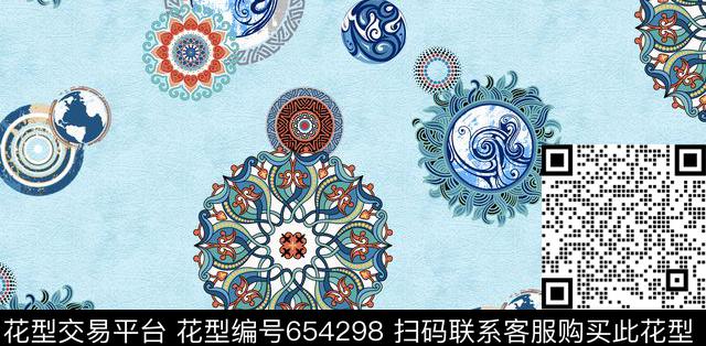 抽象波点圆圈数码印花华亿平台下载（图片编号: 654298） - 瓦栏（Walan）