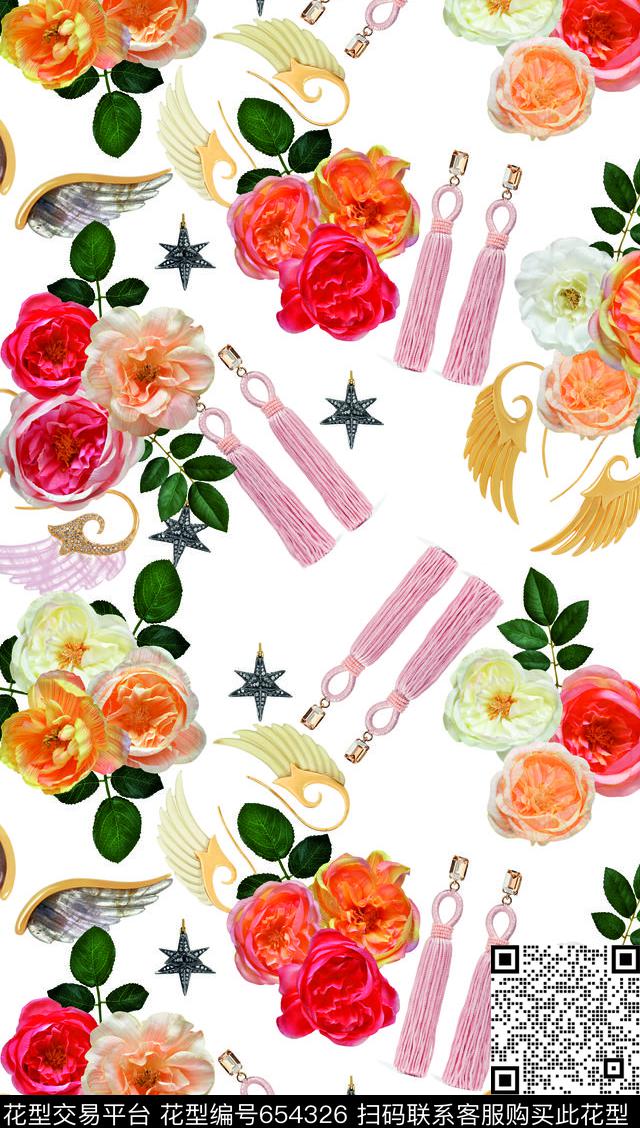 flowersjewelrytassels数码印花华亿平台下载（图片编号: 654326） - 瓦栏（Walan）