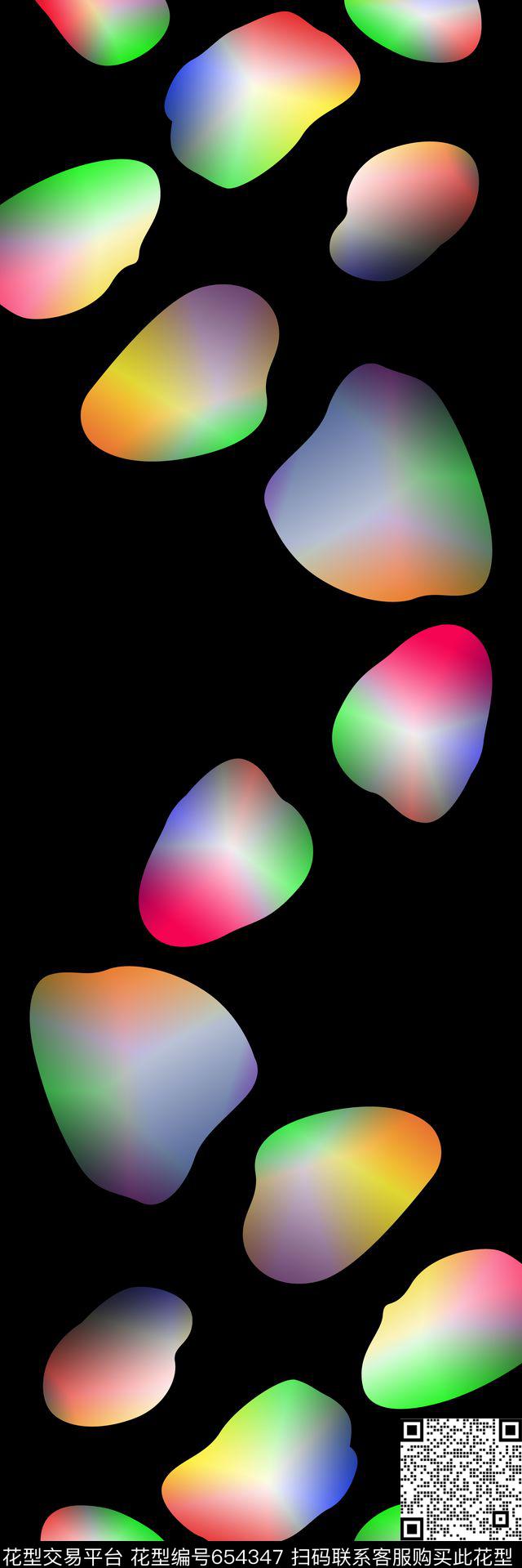 时尚抽象鹅卵石丝巾长巾数码印花华亿平台下载（图片编号: 654347） - 瓦栏（Walan）