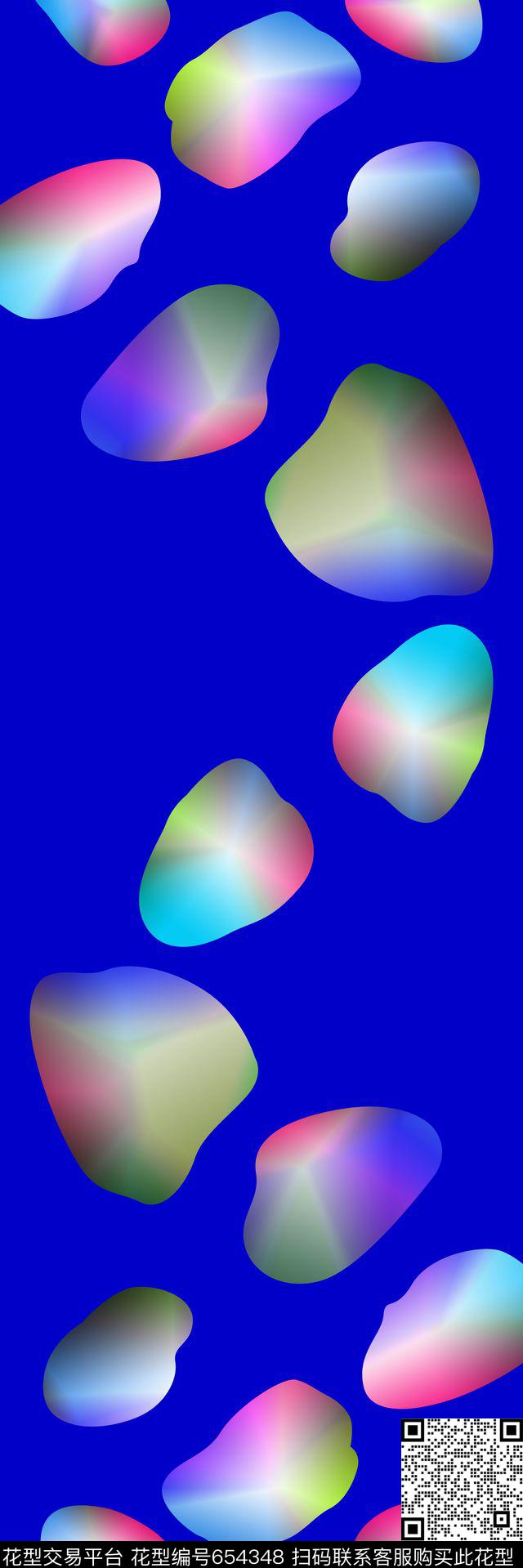 时尚抽象鹅卵石丝巾长巾数码印花华亿平台下载（图片编号: 654348） - 瓦栏（Walan）