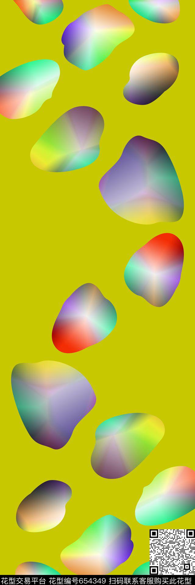 时尚抽象鹅卵石丝巾长巾数码印花华亿平台下载（图片编号: 654349） - 瓦栏（Walan）