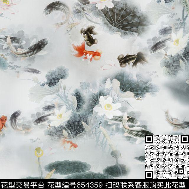 此华亿平台为1/2跳接花卉民族风数码印花华亿平台下载（图片编号: 654359） - 瓦栏（Walan）