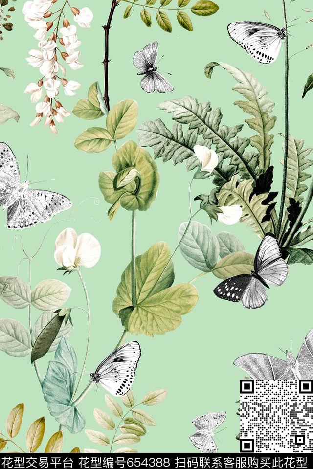 满版小清新时尚数码印花华亿平台下载（图片编号: 654388） - 瓦栏（Walan）