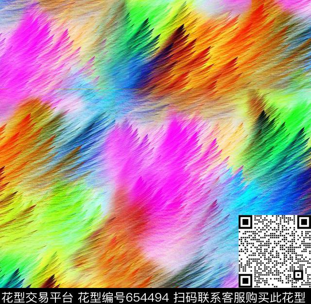 炫彩抽象数码印花华亿平台下载（图片编号: 654494） - 瓦栏（Walan）