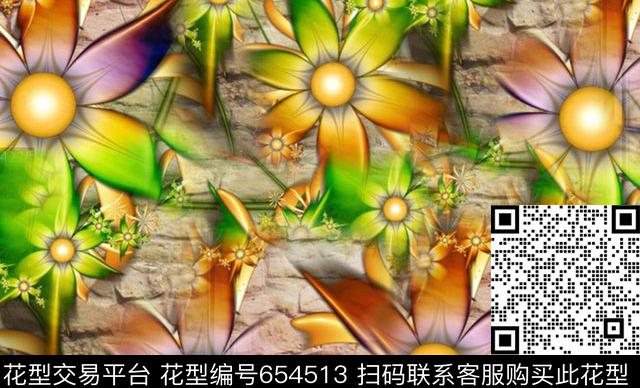 3D花数码印花华亿平台下载（图片编号: 654513） - 瓦栏（Walan）