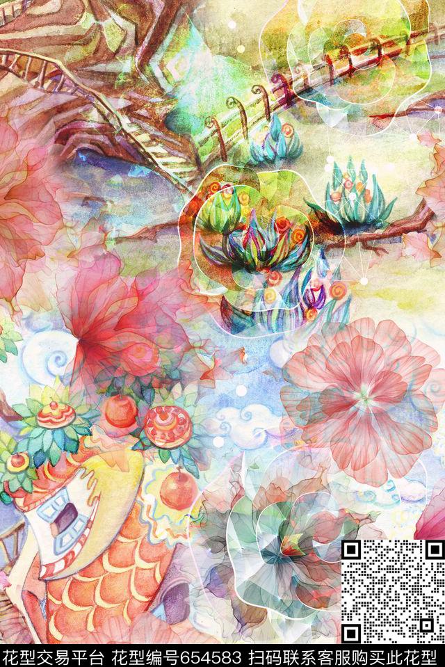 零点--女装花卉数码印花华亿平台下载（图片编号: 654583） - 瓦栏（Walan）