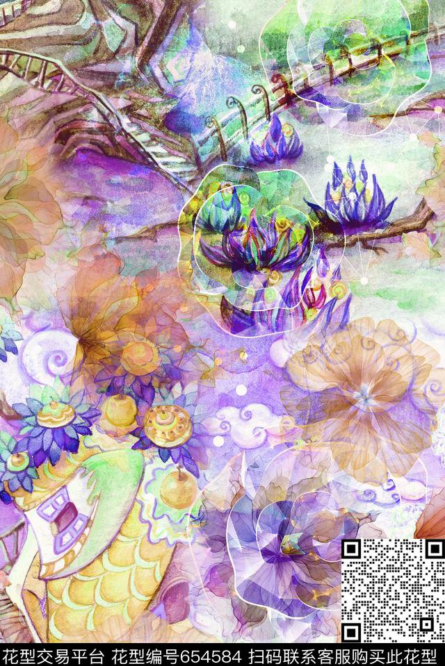 零点--女装花卉数码印花华亿平台下载（图片编号: 654584） - 瓦栏（Walan）