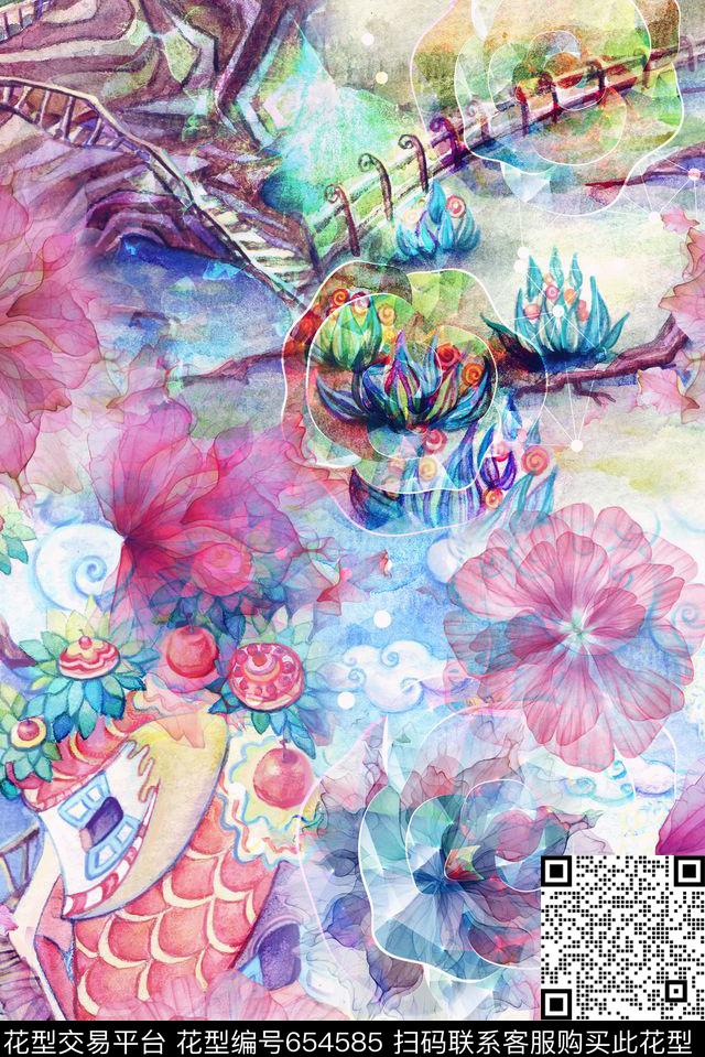 零点--女装花卉数码印花华亿平台下载（图片编号: 654585） - 瓦栏（Walan）