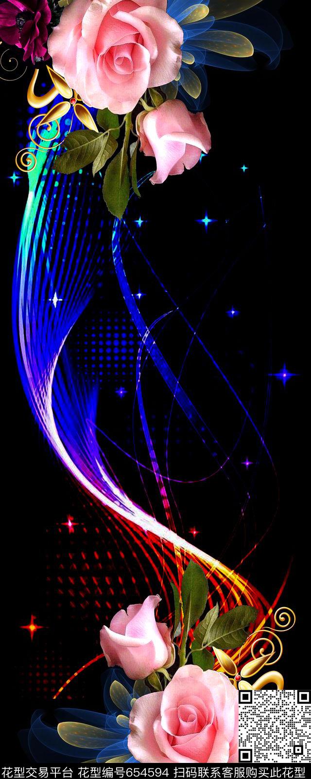 炫彩花卉数码印花华亿平台下载（图片编号: 654594） - 瓦栏（Walan）