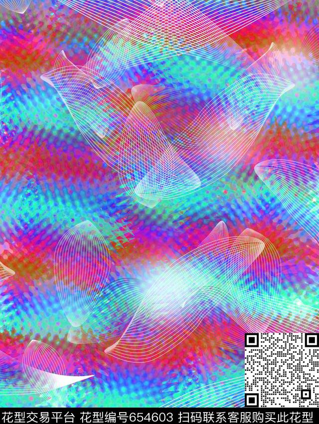 多彩、抽象、几何数码印花华亿平台下载（图片编号: 654603） - 瓦栏（Walan）