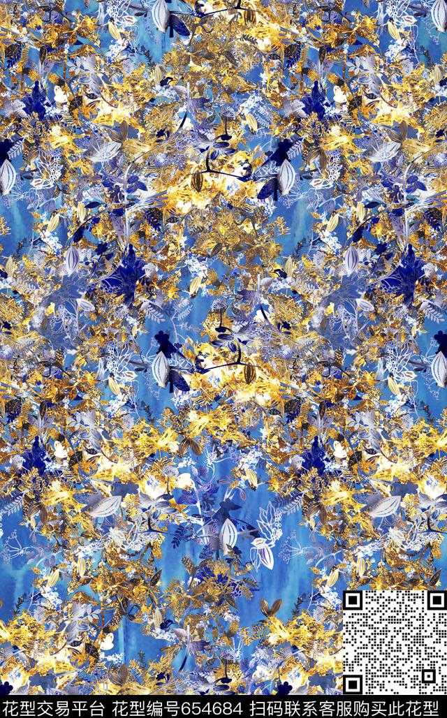 花卉小花小碎花数码印花华亿平台下载（图片编号: 654684） - 瓦栏（Walan）