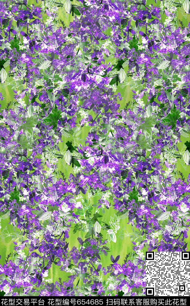 花卉小花小碎花数码印花华亿平台下载（图片编号: 654685） - 瓦栏（Walan）