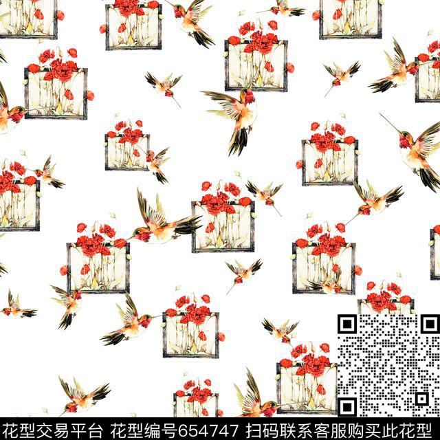 花鸟花卉花窗数码印花华亿平台下载（图片编号: 654747） - 瓦栏（Walan）