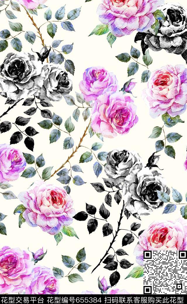 高清花卉真实花卉数码印花数码印花华亿平台下载（图片编号: 655384） - 瓦栏（Walan）