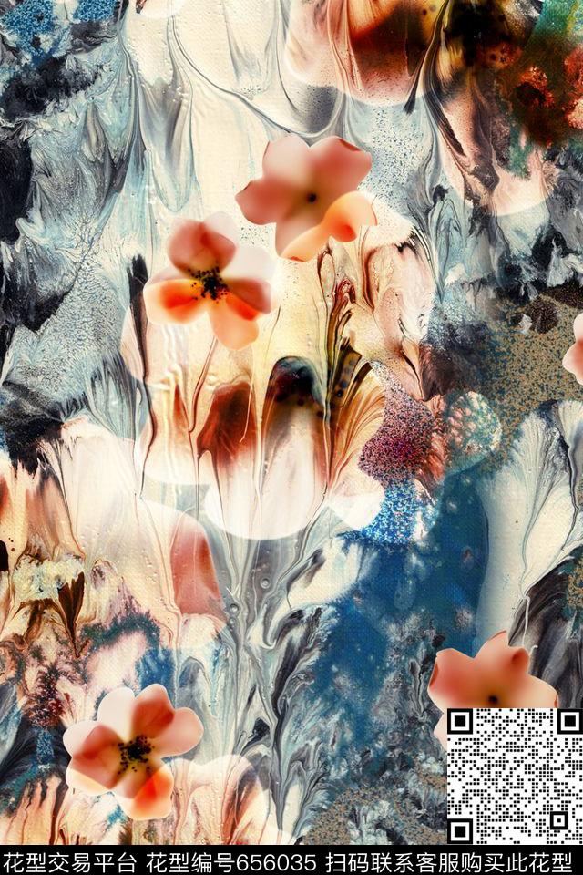 花卉碎花肌理数码印花华亿平台下载（图片编号: 656035） - 瓦栏（Walan）