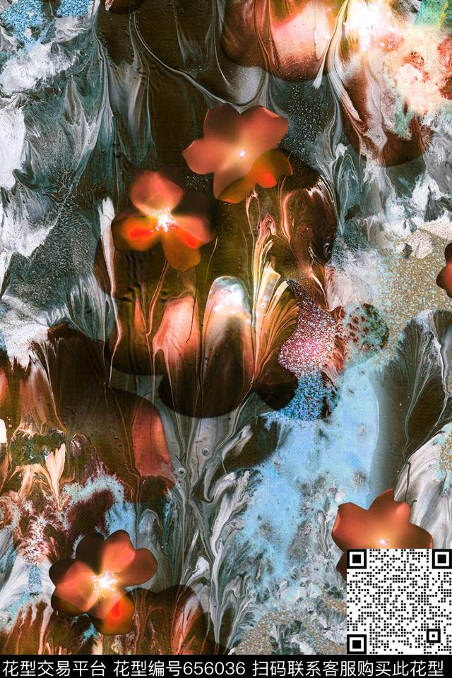 花卉碎花肌理数码印花华亿平台下载（图片编号: 656036） - 瓦栏（Walan）