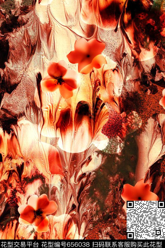 花卉碎花肌理数码印花华亿平台下载（图片编号: 656038） - 瓦栏（Walan）