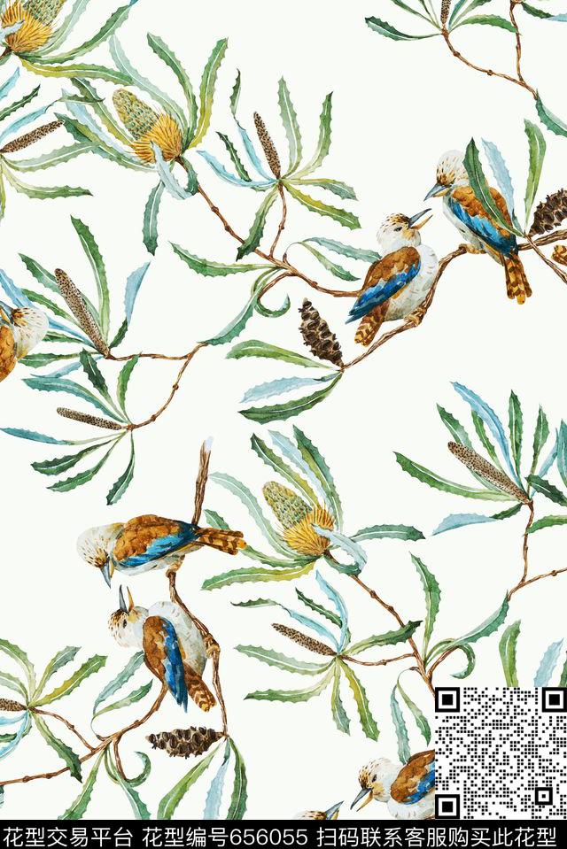 热带植物藤条数码印花华亿平台下载（图片编号: 656055） - 瓦栏（Walan）