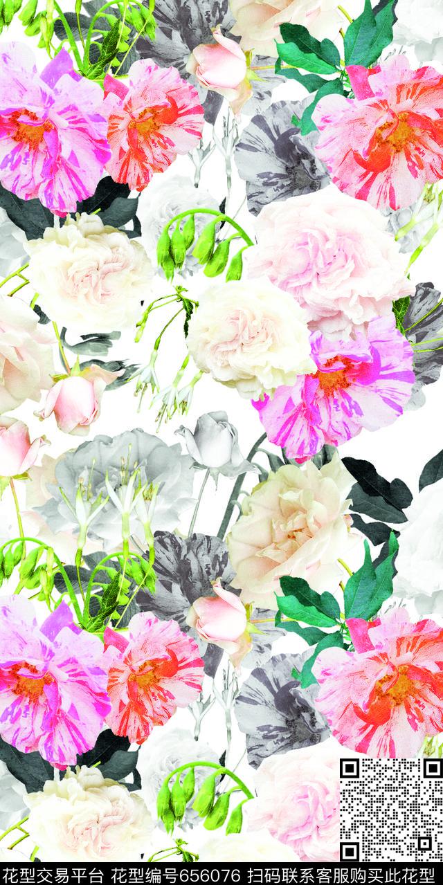 flowersromanticwatercolor数码印花华亿平台下载（图片编号: 656076） - 瓦栏（Walan）