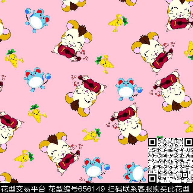 兔兔龙猫胡萝卜传统印花华亿平台下载（图片编号: 656149） - 瓦栏（Walan）