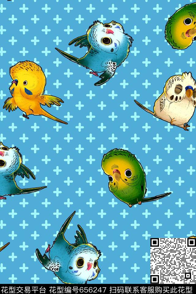 鹦鹉卡通童装数码印花华亿平台下载（图片编号: 656247） - 瓦栏（Walan）