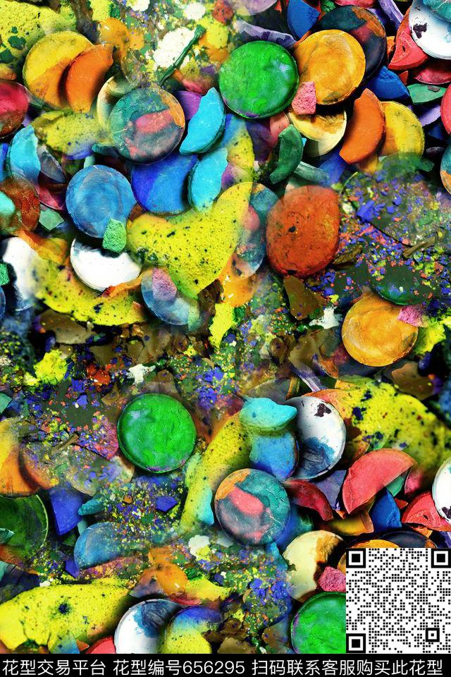 抽象几何拼接数码印花华亿平台下载（图片编号: 656295） - 瓦栏（Walan）