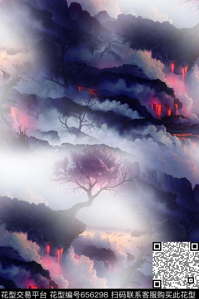 山脉风景数码印花华亿平台下载（图片编号: 656298） - 瓦栏（Walan）